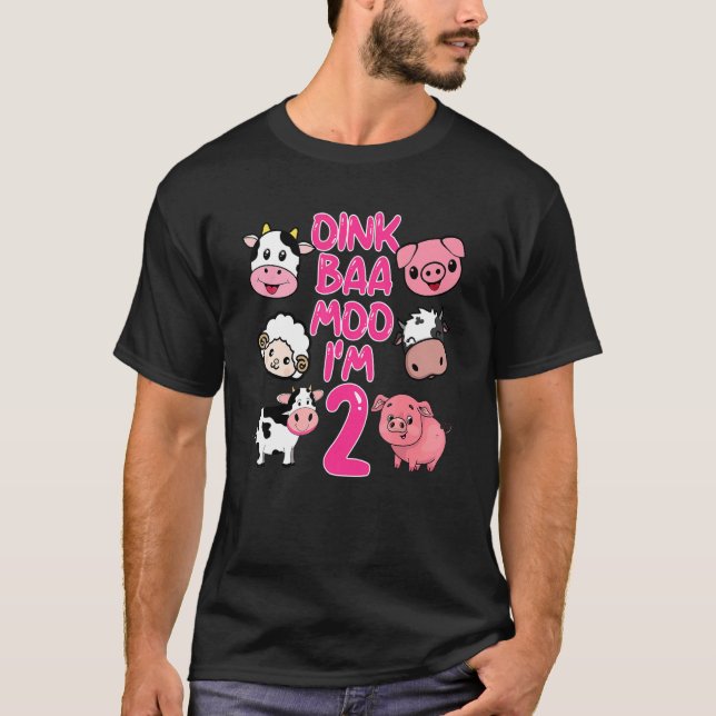 Camiseta Oink Baa Moo Im Dos Chicas De Nacimiento (Anverso)