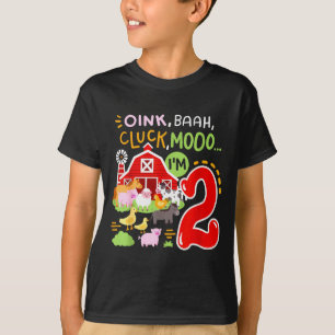 Camiseta Oink Baa Moo Soy 2 Animales de Granja Cumpleaños 2
