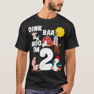 Camiseta Oink Baa Moo Soy 2 Animales Granjeros Tema Cumplea