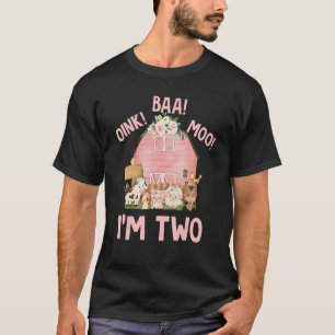 Camiseta Oink Baa Moo Soy Dos con La Granja y los Animales