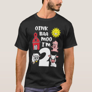 Camiseta Oink Baa Moo Soy Dos Niños Pequeño Agricultor Segu