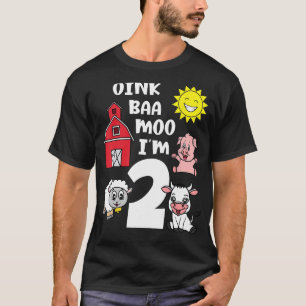 Camiseta Oink Baa Moo Soy Dos Niños Pequeño Agricultor Segu