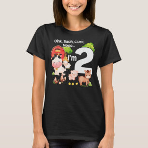 Camiseta Oink Baa Moo Tengo 2 años de edad