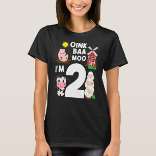 Camiseta Oink Baa Moo Tengo 2 años de edad