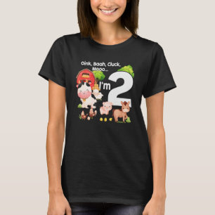 Camiseta Oink Baa Moo Tengo 2 años de edad