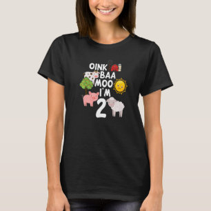 Camiseta Oink Baa Moo Tengo 2 hijos en el centro de agricul