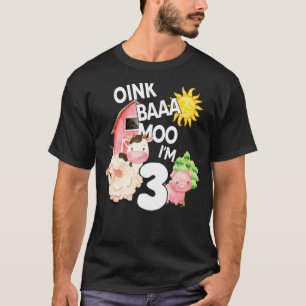 Camiseta Oink Baa Moo Tengo 3 años de edad