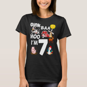 Camiseta Oink Baa Moo Tengo 7 Años