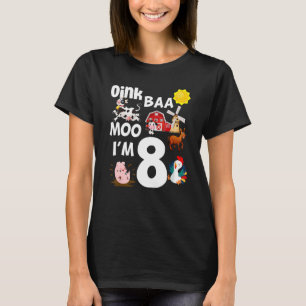 Camiseta Oink Baa Moo Tengo 8 Años