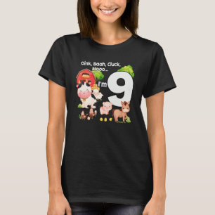 Camiseta Oink Baa Moo Tengo 9 años de edad en el tema de la