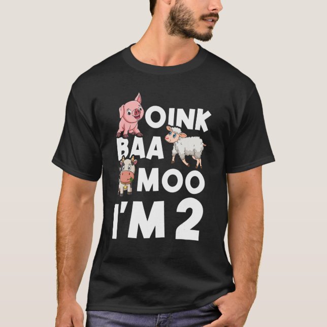 Camiseta Oink Baa Moo Tengo dos hijos al nacer (Anverso)
