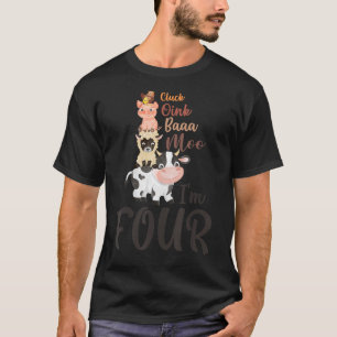 Camiseta Oink Baa Neigh Cluck Moo Tengo 4 años de edad en e