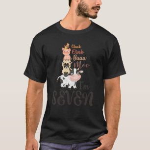 Camiseta Oink Baa Neigh Cluck Moo Tengo 7 Años