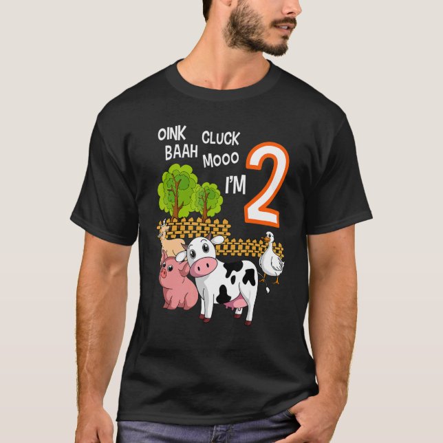 Camiseta Oink Cluck Baah Mooo Soy 2 Granja Animal 2nd Birth (Anverso)