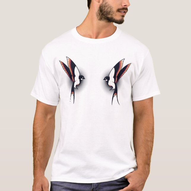 Camiseta Oiseaux style traditionnel old-school tattoo (Anverso)