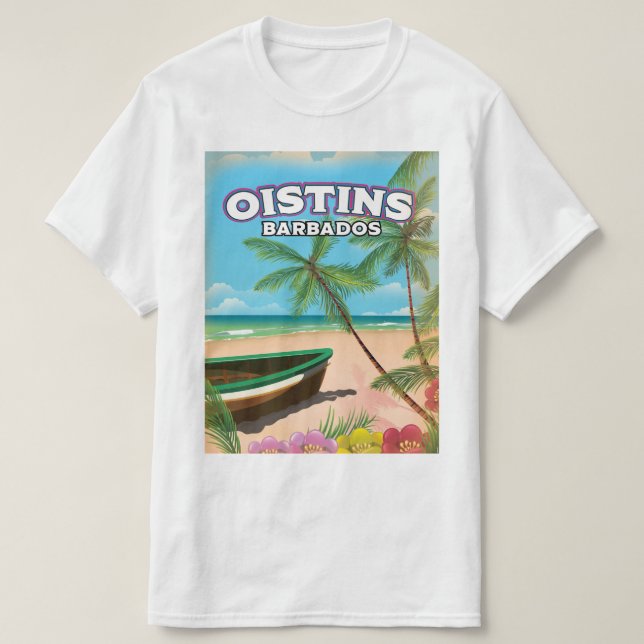 Camiseta Oistins Barbados vintage beach poster (Diseño del anverso)