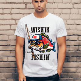 Camiseta Ojalá estuviera pescando