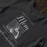 Camiseta Ojalá estuvieras aquí | Monumento conmemorativo de<br><div class="desc">En memoria de la camiseta, por tu ser querido que ha fallecido. La camiseta muestra una foto de ellos y el texto de la plantilla dice: "¡DESEEN QUE ESTABAS AQUÍ MAMÁ, SU NOMBRE, CUMPLEAÑOS Y MENSAJE PERSONAL (FELIZ CUMPLEAÑOS)!" Todos los estilos de fuente, tamaños y colores se pueden cambiar haciendo...</div>