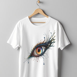 Camiseta Ojo abstracto artístico con bandeja de pintura col