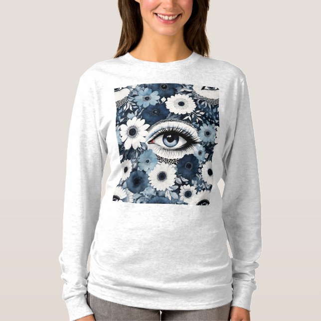 Camiseta Ojo azul y azotes Boho Floral (Anverso)
