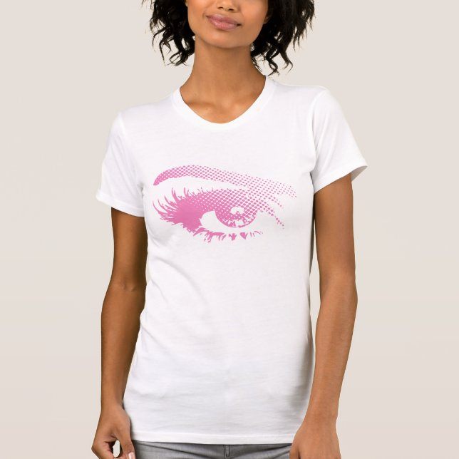 Camiseta Ojo bonito elegante de la mujer en el tono medio - (Anverso)