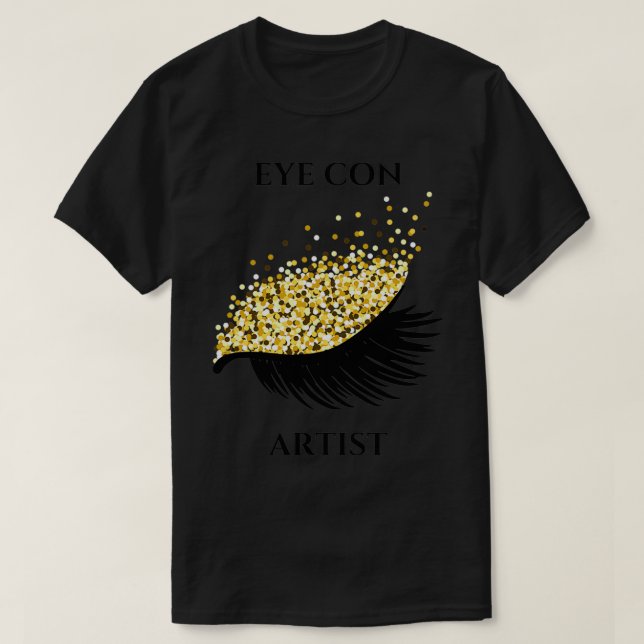 CAMISETA OJO CON ARTISTA ORO COSMÉTICO OJELASHES (Diseño del anverso)