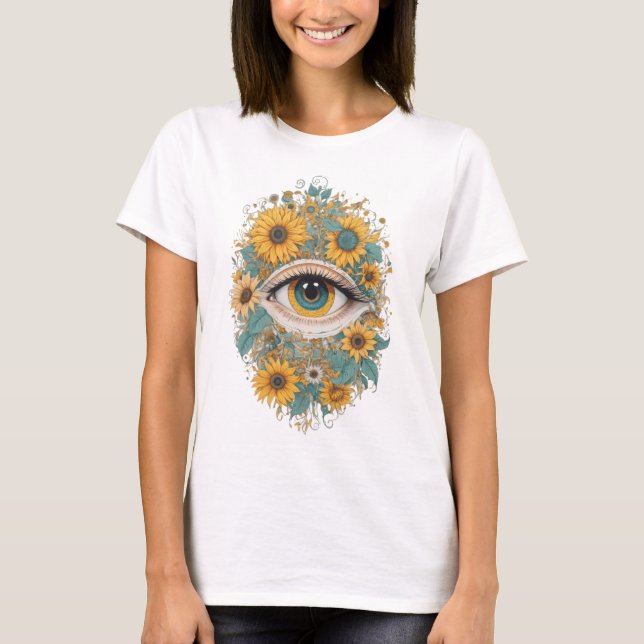Camiseta Ojo con flores amarillas (Anverso)