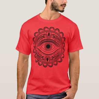 Camiseta Ojo con tatuaje de ornamento floral