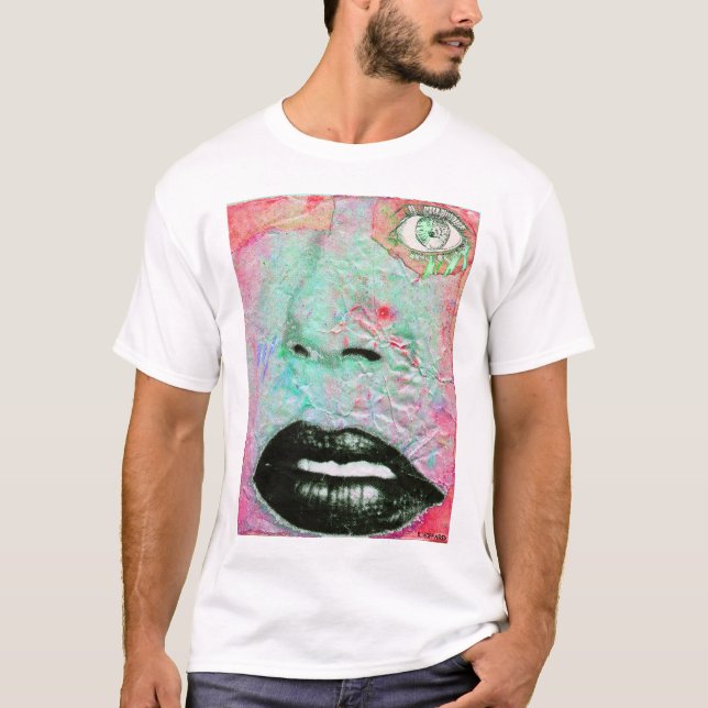 Camiseta "Ojo de los labios del collage " (Anverso)