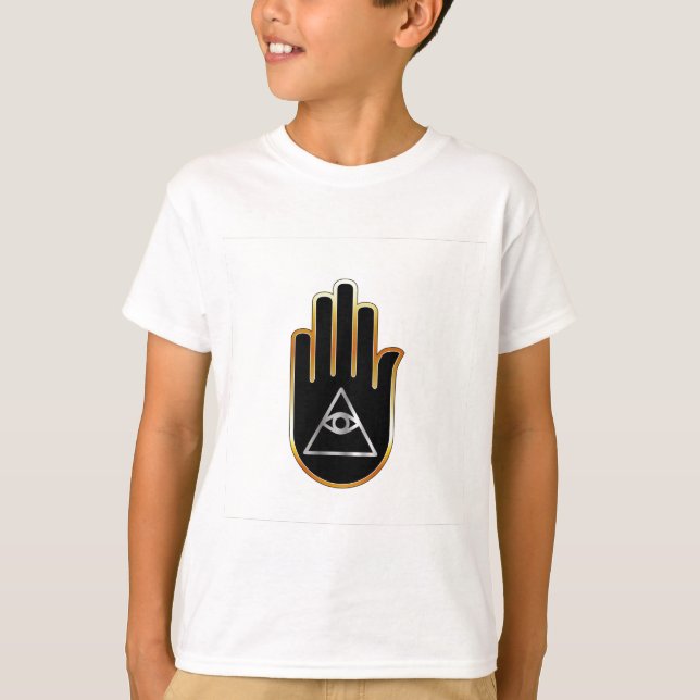 Camiseta Ojo de Providence en símbolo religioso de la mano (Anverso)
