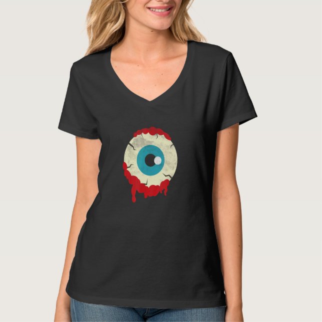 Camiseta Ojo de Zombie Fiesta de Halloween Zombies Espantos (Anverso)