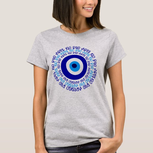 Camiseta Ojo Malvado No Malas Vibes Arte Espiritual Clásico (Anverso)