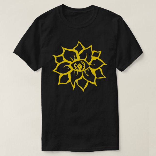Camiseta ojo negro de la flor (Diseño del anverso)