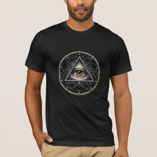 Camiseta Ojo que todo lo ve Geometría Sagrada Negro