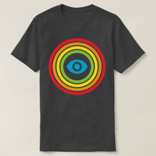 Camiseta ojo retro de la visibilidad del arco iris