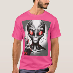 Camiseta Ojo Rojo Et lanzando signo de paz