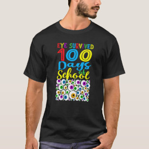 Camiseta Ojo Sobrevivió 100 Días De Escuela Maestros Niños
