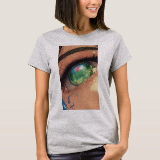 Camiseta Ojos a la moda: Tee de impresión de ojos de declar