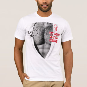 Camiseta Ojos arriba Aquí Funny White