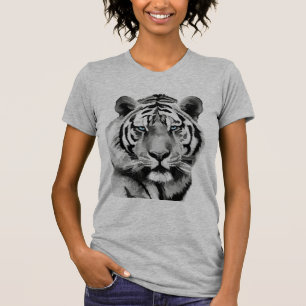 Camiseta Ojos azules blancos y negros del tigre