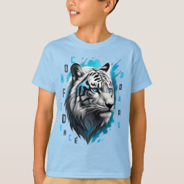 Camiseta Ojos azules intensos: Tigre blanco a rayas negras