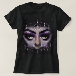 Camiseta Ojos cósmicos bruñidos - Cara mística púrpura