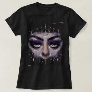 Camiseta Ojos cósmicos bruñidos - Cara mística púrpura