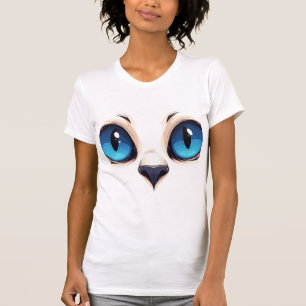 Camiseta Ojos de gatito lindo cerca de la cara de gato de d