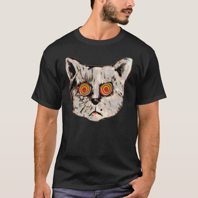 Camiseta ojos de gato hipnótico (Anverso)