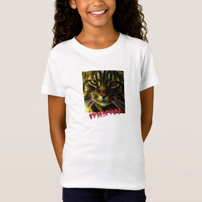 Camiseta Ojos de gato hipnotizante de cara animal (Anverso)