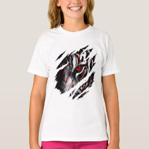 Camiseta Ojos de Tigre de Anime a Través de Rasguño