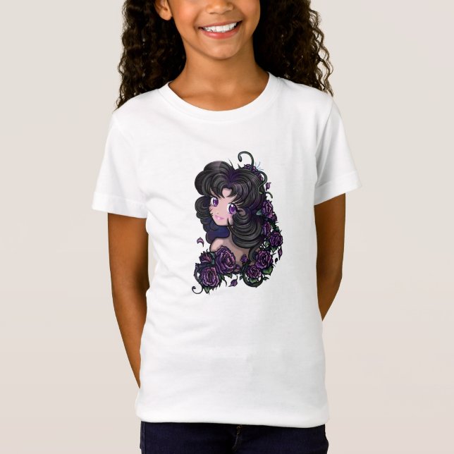 Camiseta ¡Ojos lindos del chica del manga del animado! (Anverso)