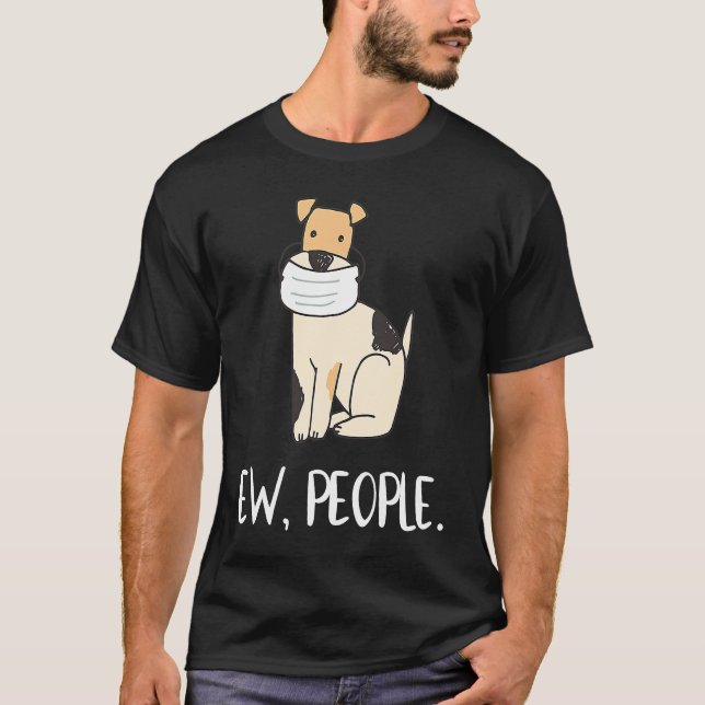 Camiseta Ojos Personas Perro Cara Máscara Distancia Social (Anverso)
