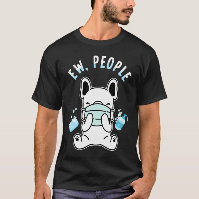 Camiseta Ojos Personas Perro Usando Máscara Lavando Manos (Anverso)